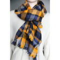 worsted cashmere light checked scarves